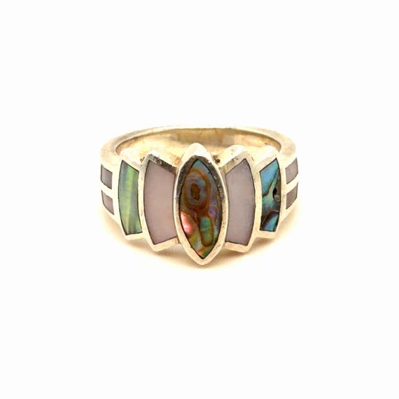 Silver 925 MOP/Abalone Ring - image 1