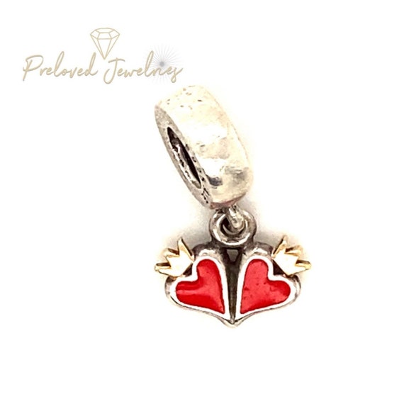 Pandora Two-Tone Hearts & Crown Charm - image 1