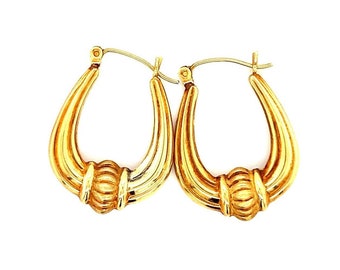 Vintage 18k Ladies Hoops Earrings