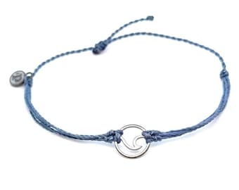 Pura Vida Light Blue Wave Charm Bracelet