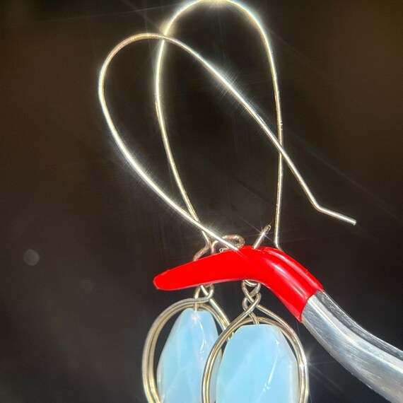 White Stone Dangle Earrings - image 3