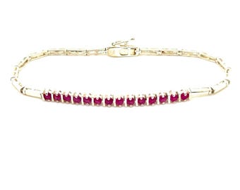 925 Silver Rubies Bracelet