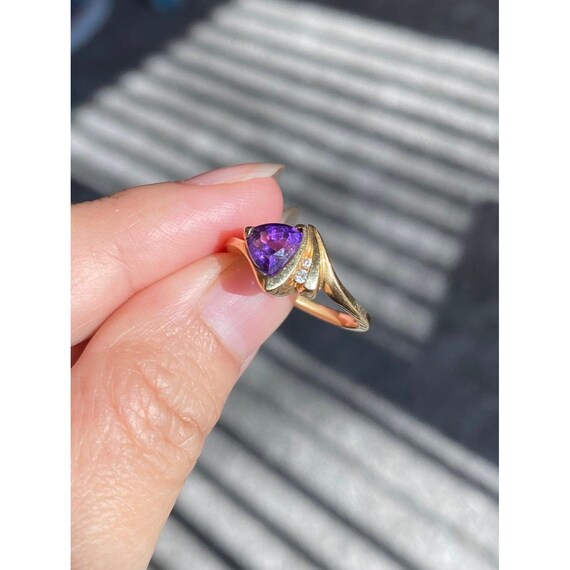 14k Amethyst/2-Diamonds Ring - image 9