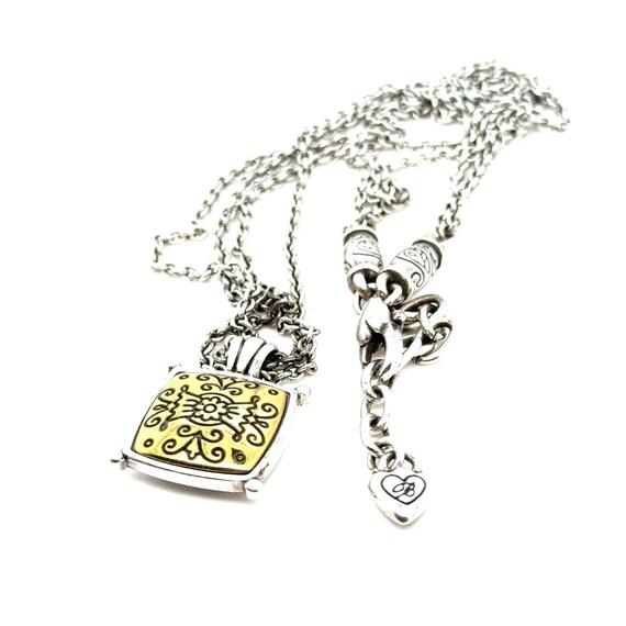 Brighton Multi Strand Two-Tone Square Necklace - image 2