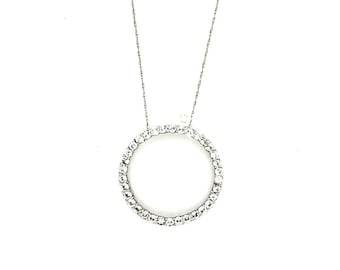 10k White Gold Eternity Necklace