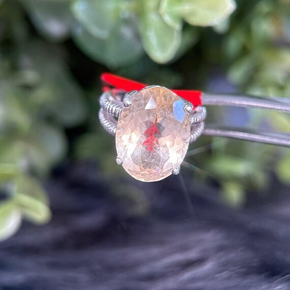 Silver 925 Yellow Stone Cable Ring - image 2