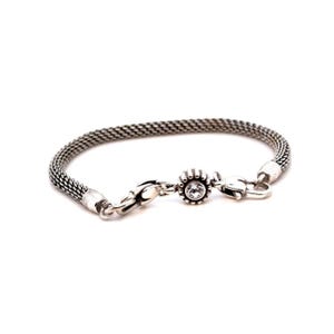 Brighton Silver-Tone Woven Bracelet with Crystal Accent image 2