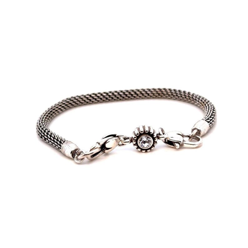 Brighton Silver-Tone Woven Bracelet with Crystal Accent image 2