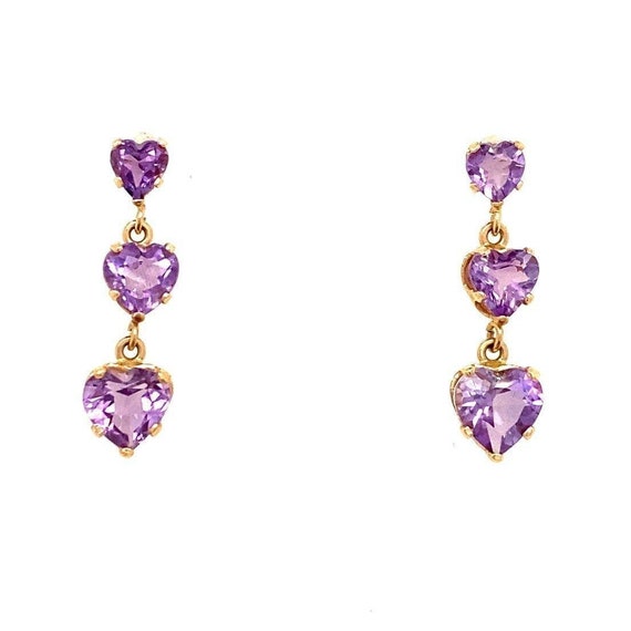 14k Dangle Amethysts Earrings