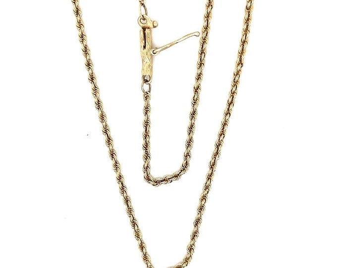 14k Gold Thin Barrel Clasp Rope Chain Etsy