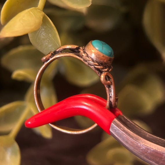 925 Silver Small Turquoise Ring - image 4