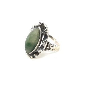 Sterling Silver Green Stone Ring image 2