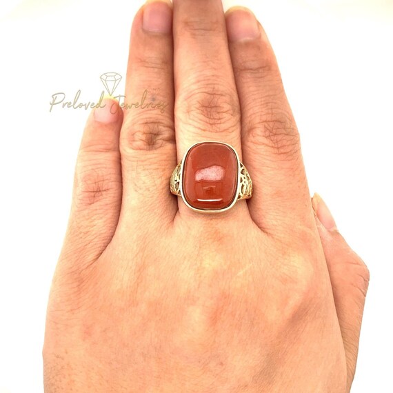 14k Huge Brown Gemstone Ring Gem