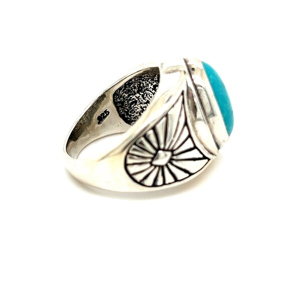 Oval Shaped Turquoise 925 Ring - image 2