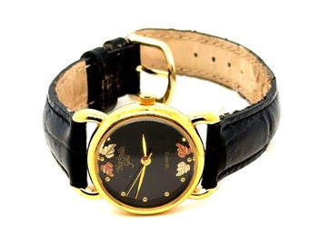 Vintage Black Hills Gold Ladies Watch 12k Leaves - Etsy display picture 3