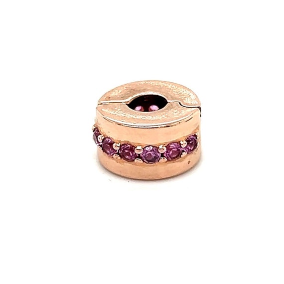 Pandora Rose Gold Pink Cz Clip Charm