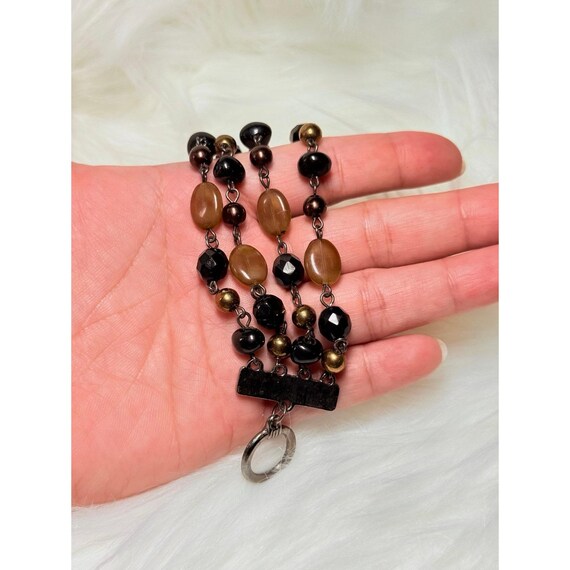 Multi-Strand Black/Brown Toggle Bracelet - image 4