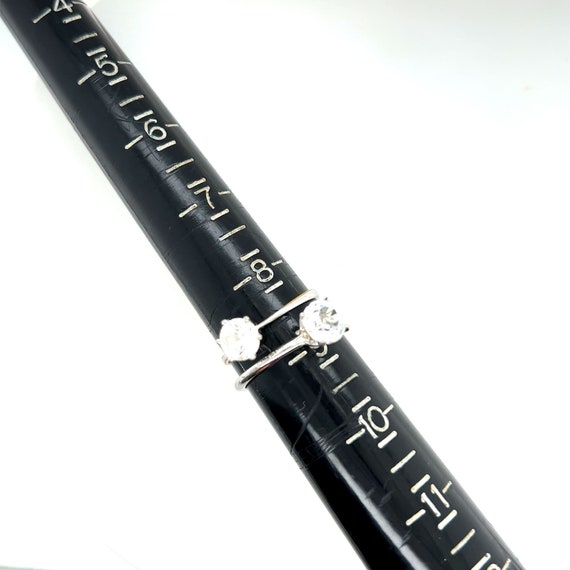 Silver Colored Solitaire CZ Ring - image 4