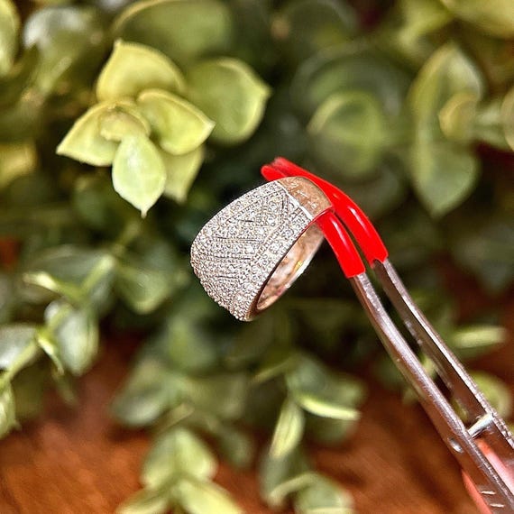 925 Silver Diamond Dome Ring - image 5