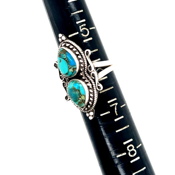 Silver 925 2-Turquoise Ring - image 6