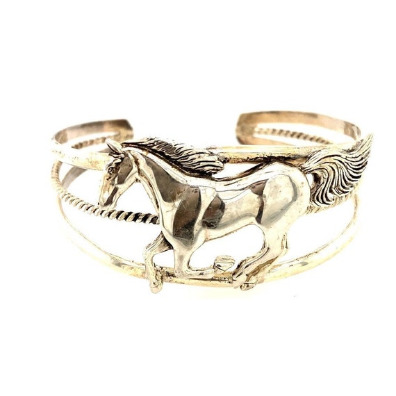 Sterling Horse Cuff - image 1
