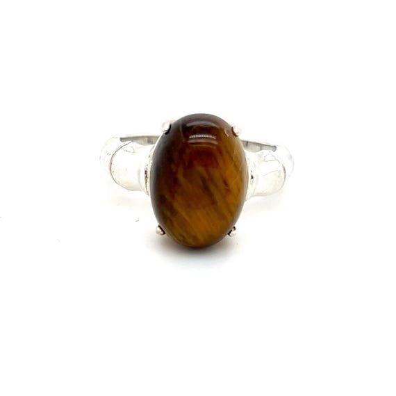 925 Silver Brown Stone Ring - image 1