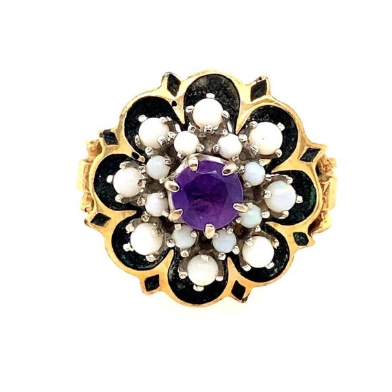 Antique 14k Opal & Amethyst Ring