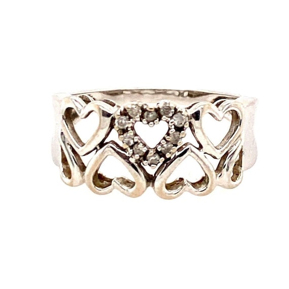 10k Diamond Hearts of Hearts Ring