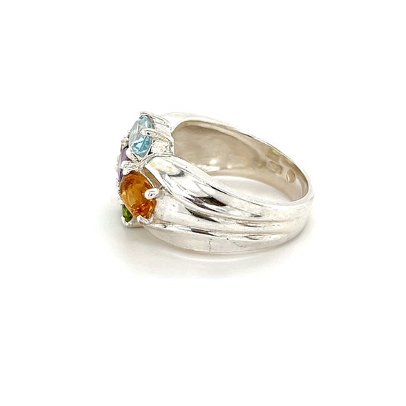 Sterling Silver 925 5-Gems Ring - image 10