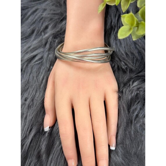 Silver Tone Interlocking Bracelet - image 4
