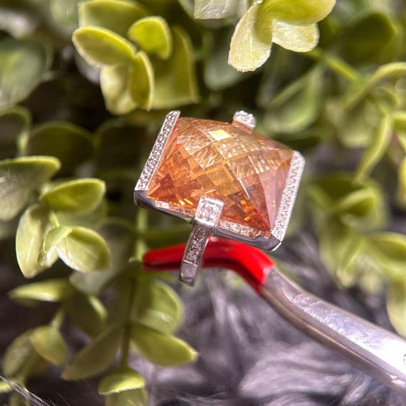 Silver 925 Large Stone Ring - image 3