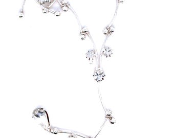 White Sparkling Rhinestones Lariat Necklace (n3)