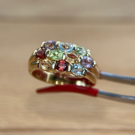 Gold Colored Multi-Stones Ring - image 3