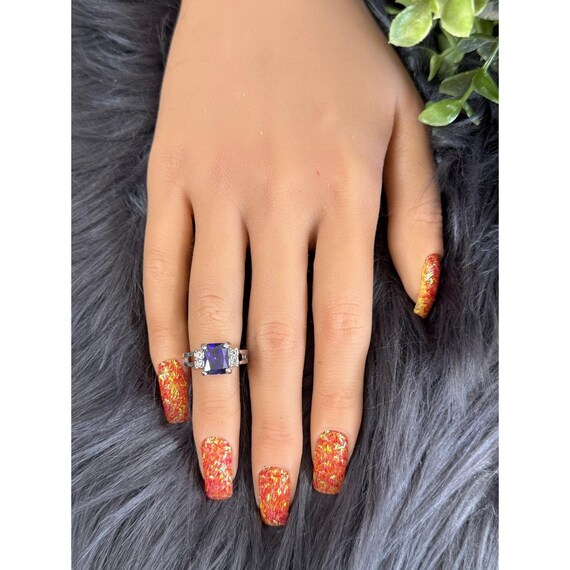 Silver Plated Amethyst Ring - image 7