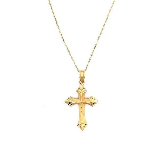14k/10k Gold Cross Pendant Necklace - image 1