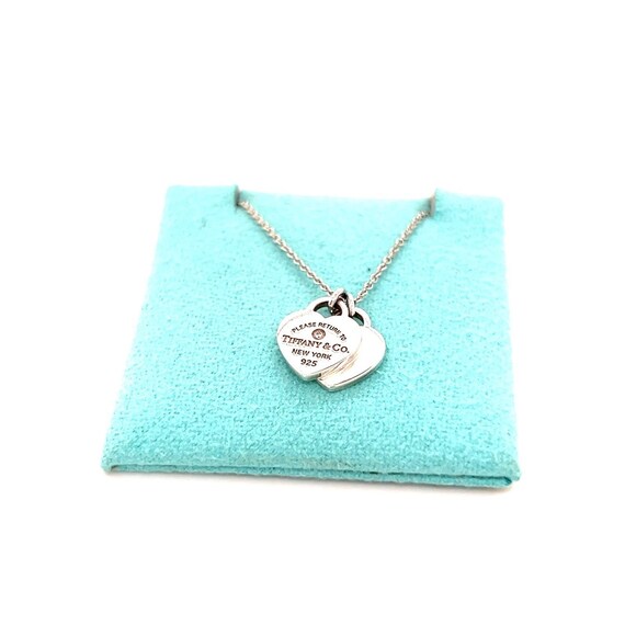 T&Co. 925 Mini Double Heart Tag Diamond Necklace - image 4