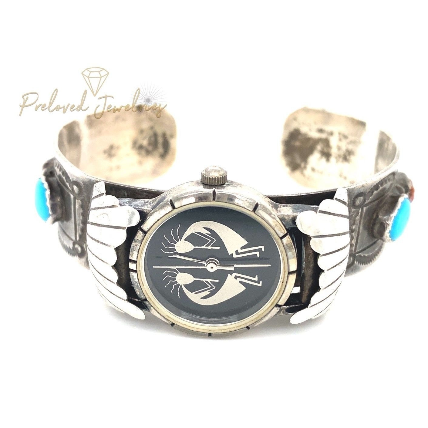 NAVAJO / Monroe Ashley/ココペリクォーツ腕時計/アナログ/SV925/WHT/2024年5月電池 NAVAJO◇Monroe Ashley/ココペリクォーツ腕時計/アナログ/SV925/WHT