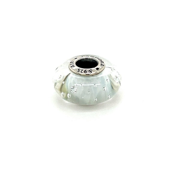Pandora White Bubbles Murano Glass Charm