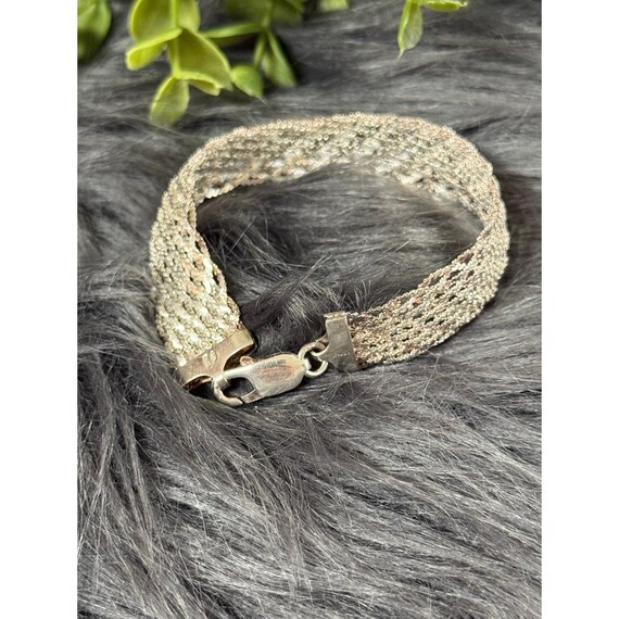 Silver 925 Flat Wide Bracelet - image 7