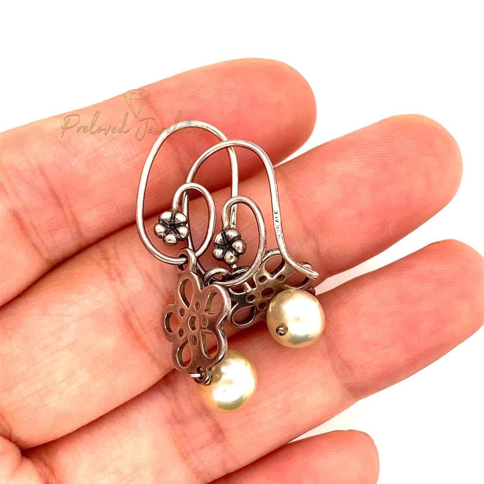 Pandora Pearl Drop Earrings Etsy Australia