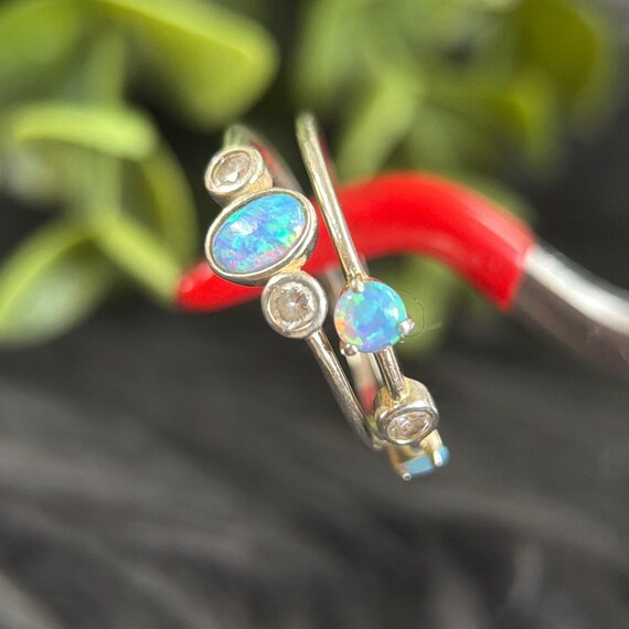 Sterling Silver 925 Stackable Opal Ring Set - image 2