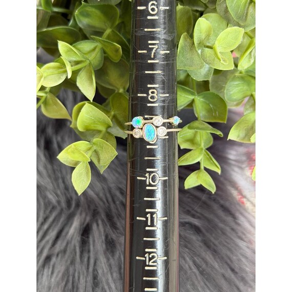 Sterling Silver 925 Stackable Opal Ring Set - image 8