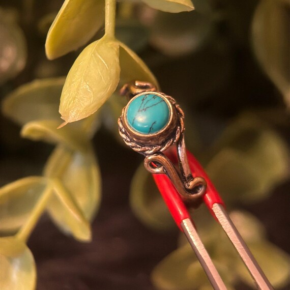 925 Silver Small Turquoise Ring - image 3