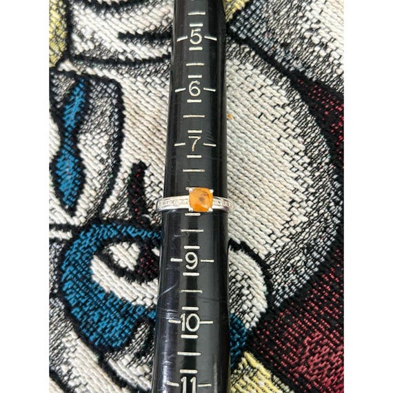 Silver 925 Orange Stone Ring - image 9