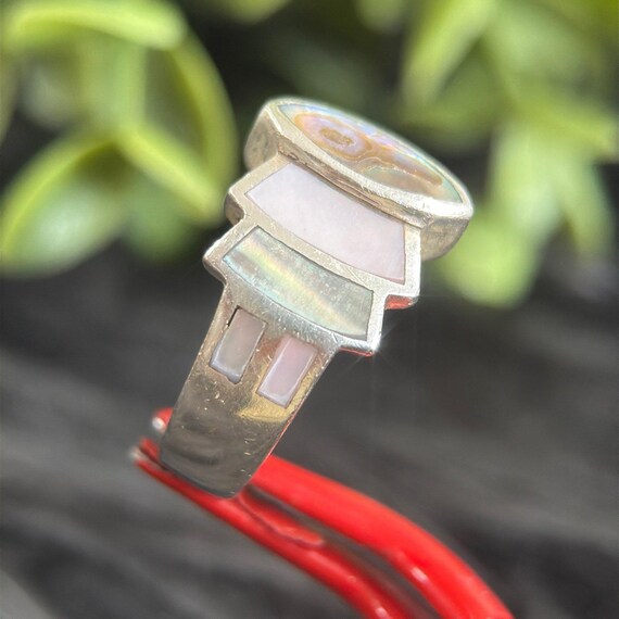 Silver 925 MOP/Abalone Ring - image 4