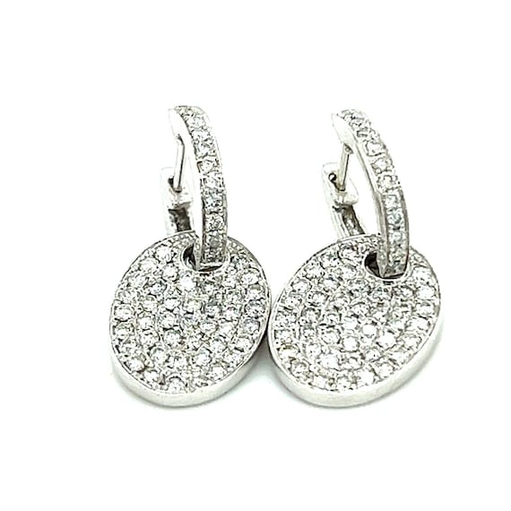 Stunning 18k Diamonds Drop Earrings - image 1