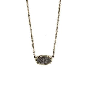Kendra Scott Black Druzy Necklace
