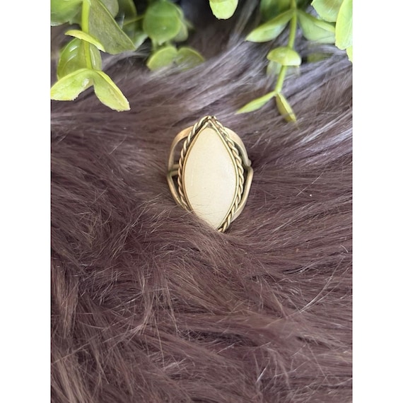 White Stone Adjustable Ring - image 4