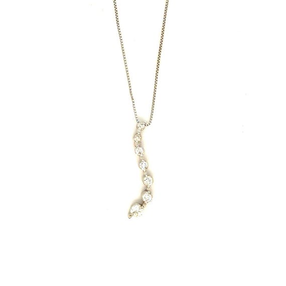 14K White Journey Diamond Journey Necklace