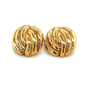 14k Gold Scalloped Design Clip Earrings